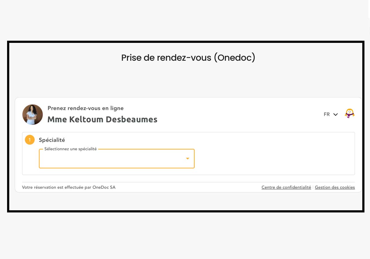 Prise de rendez-vous par OneDoc
