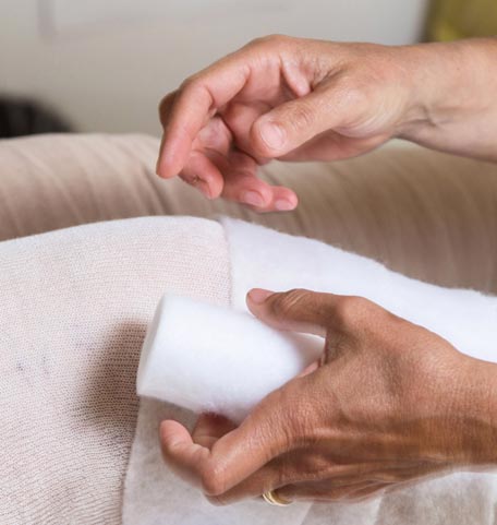 Les oedèmes sont traités avec un bandage compressif